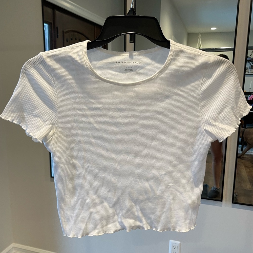 American eagle size m white baby tee
